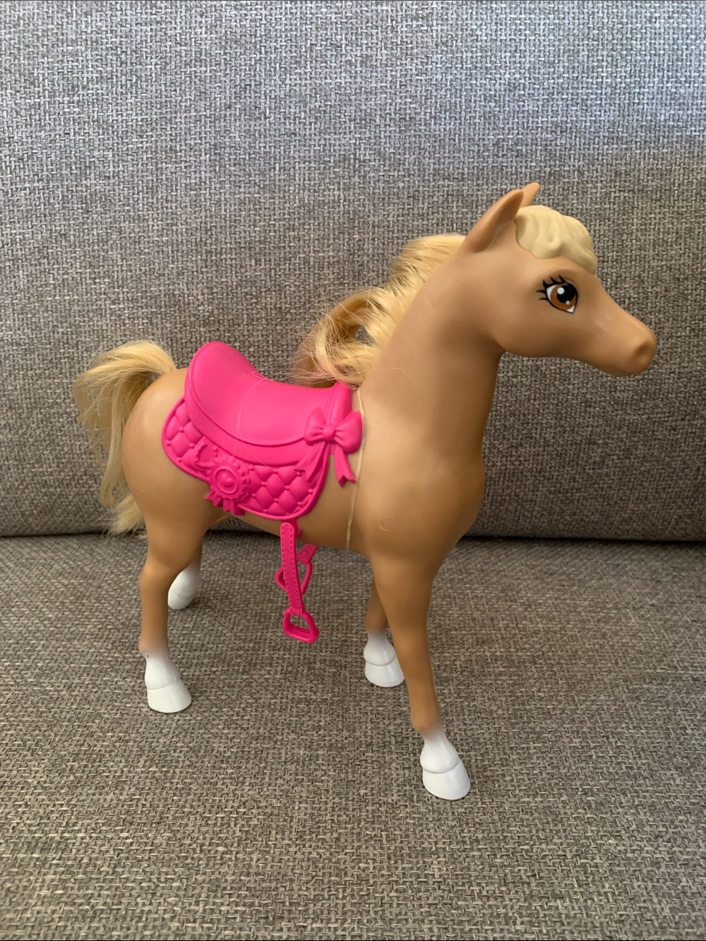 Mattel 8” Horse with Bright Pink Saddle